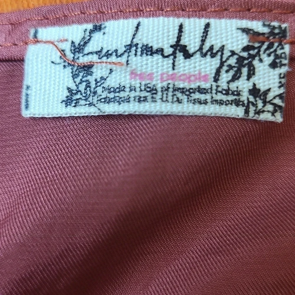 Free People First Date Red Silk Bodysuit